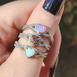 Pink Opal Heart Ring