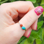 Turquoise & Coral Ring