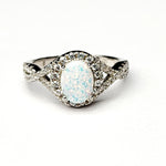 White Opal Twist Ring