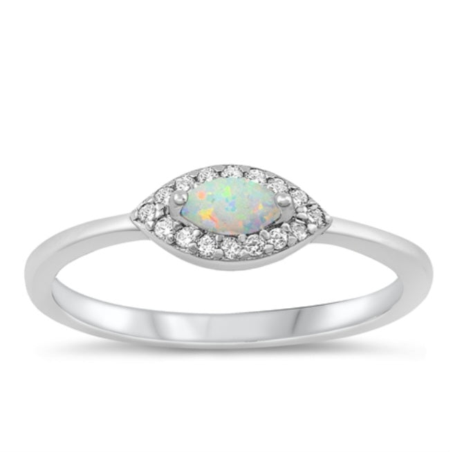 Opal Evil Eye Ring