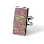 Large Pink Opal Rectangular Ring