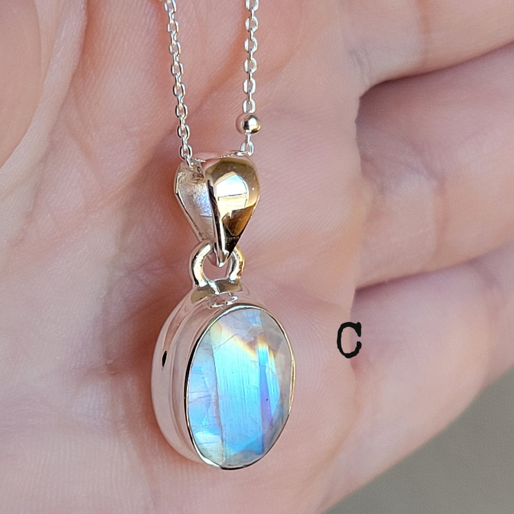 Cut Rainbow Moonstone Necklaces