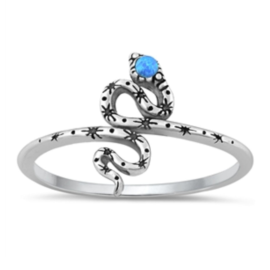 Blue Opal Snake Ring